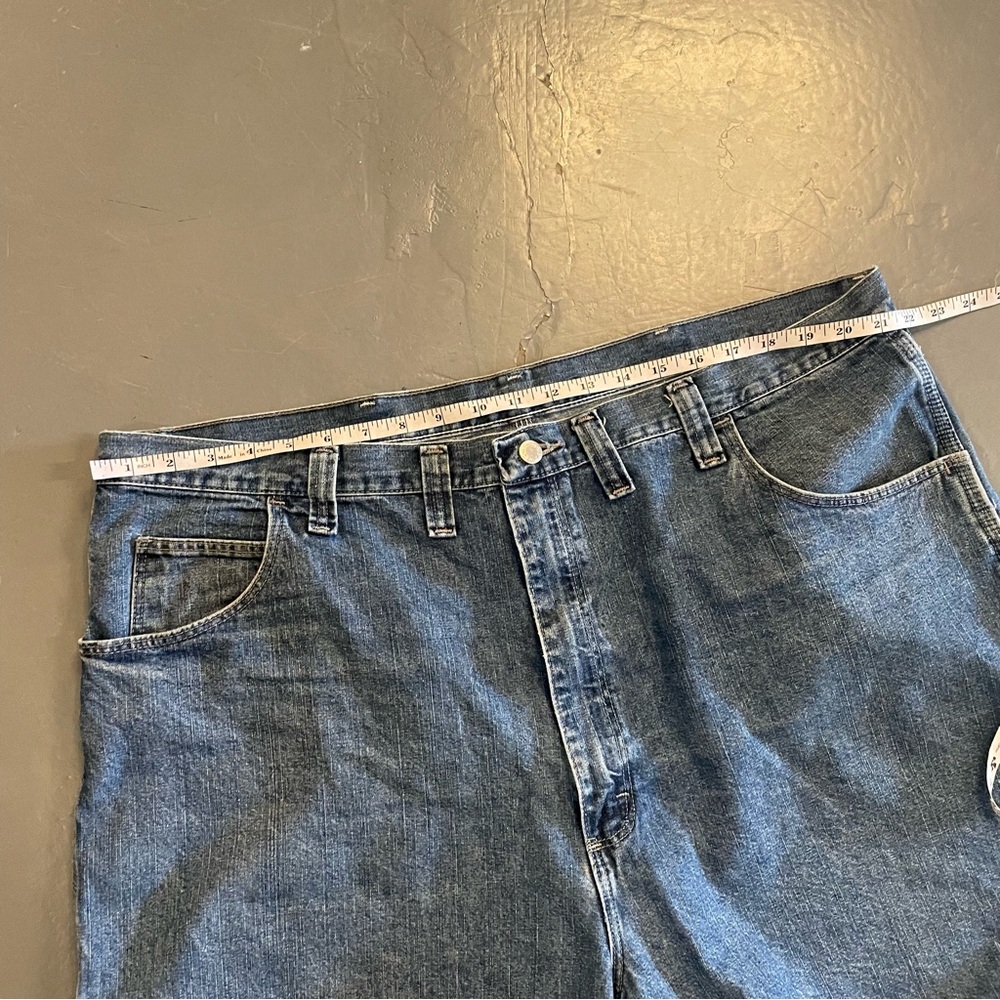 Wrangler 100% Cotton Denim Blue Jean Carpenter Shorts Mens 44” - Picture 3 of 8